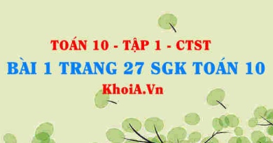 Bài 1 trang 27 SGK Toán 10 tập 1 Chân trời sáng tạo